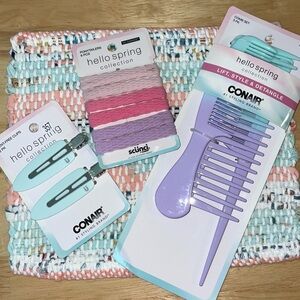 Conair Hair Clips, Bands & Wide-Tooth Combs Hello Spring Collection NEW